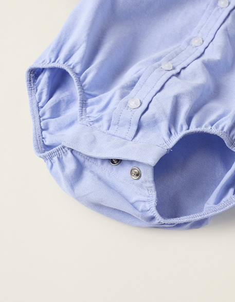 Body-chemise en coton Blanc+Bleu clair 8 - vertbaudet enfant 