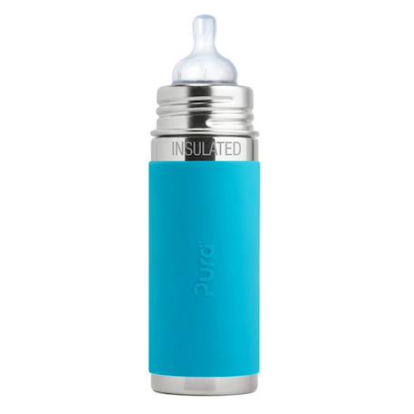 Biberon isotherme en inox 260 ml - aqua Bleu 1 - vertbaudet enfant 
