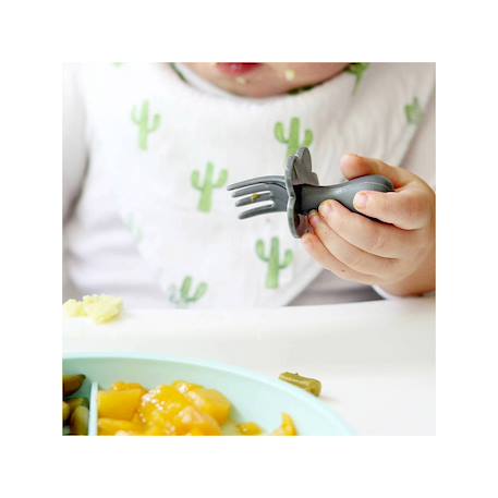 Set de 2 couverts d'apprentissage ergonomiques Vert 6 - vertbaudet enfant 