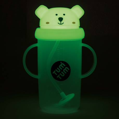 Grande tasse anti fuite + paille lestée ours polaire phosphorescent - 300 ml Jaune 4 - vertbaudet enfant 