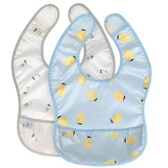 Puériculture-Lot de 2 bavoirs à poche happy fruits citron