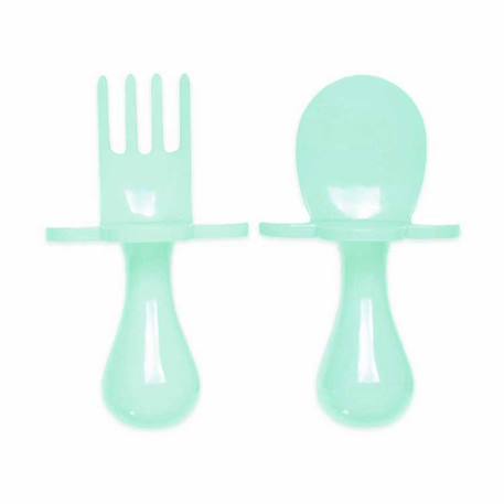 Set de 2 couverts d'apprentissage ergonomiques Vert 1 - vertbaudet enfant 