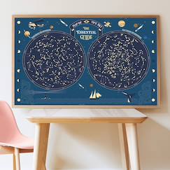 Jouet-Activités artistiques et musicales-Tableaux, dessin et peinture-Poster géant 640 stickers phosphorescents le ciel