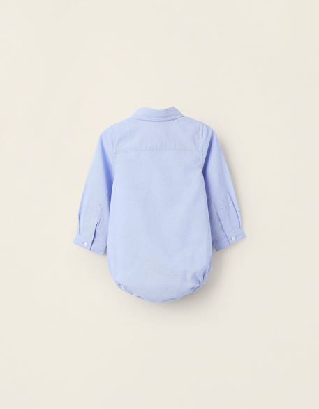 Body-chemise en coton Blanc+Bleu clair 6 - vertbaudet enfant 