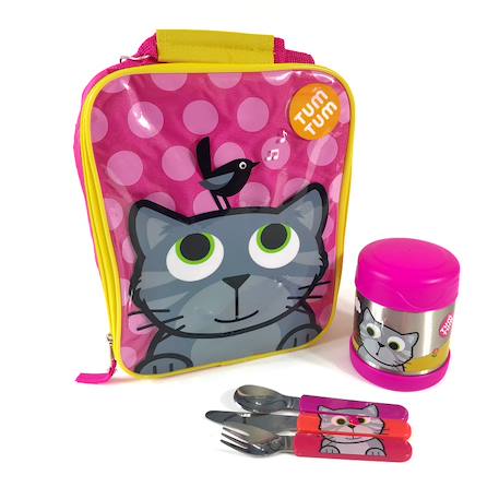 Lot de 3 couverts inox puzzle avec étui bluebell Rose 4 - vertbaudet enfant 