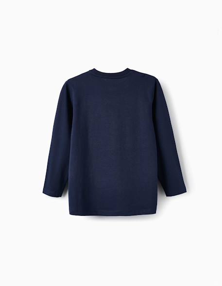 Lot de 2 t-shirts en coton à manches longues Blanc+Bleu foncé+Rouge 6 - vertbaudet enfant 