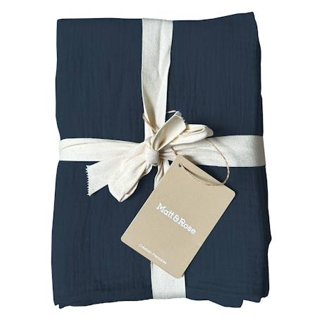 Set de 2 taies d'oreiller unies en coton, gaze de coton Bleu horizon+Bleu paon+Caramel+Chocolat+Lichen+Terre cuite 8 - vertbaudet enfant 