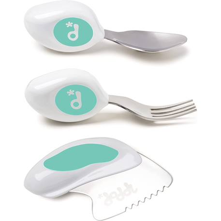Set de 3 couverts ergonomiques aqua Bleu 1 - vertbaudet enfant 