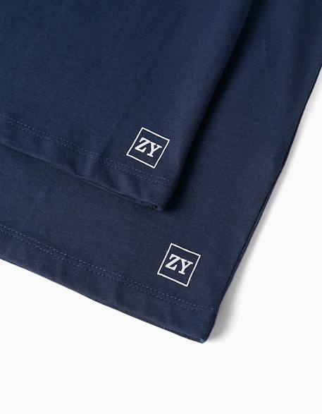 Lot de 2 t-shirts en coton à manches longues Blanc+Bleu foncé+Rouge 8 - vertbaudet enfant 