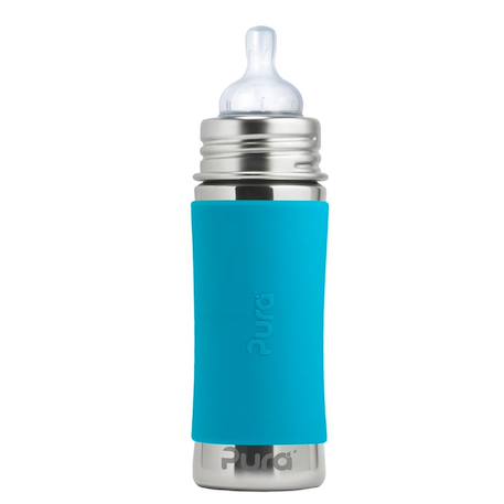 Biberon en inox 325 ml - aqua Bleu+Gris 1 - vertbaudet enfant 