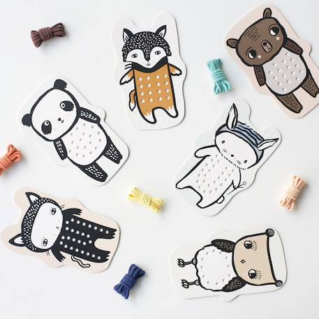 Cartes de laçage - bébés animaux Multi-coloured 2 - vertbaudet enfant 