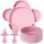 Coffret repas en silicone ventouse 4 pièces Rose 1 - vertbaudet enfant 