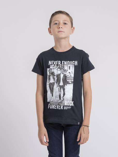 T-shirt col rond pur coton jamijel garçon Antra+Bleu marine+Noir 1 - vertbaudet enfant 