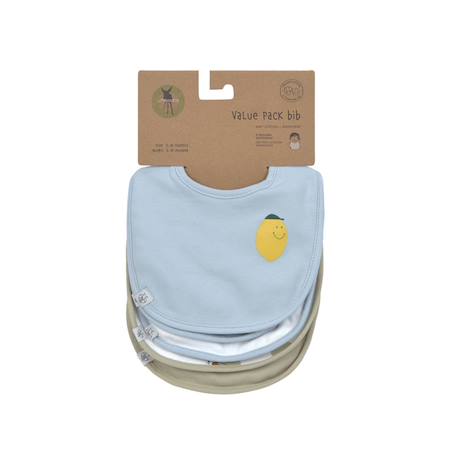 Lot de 5 bavoirs en éponge imperméable 3-18 mois happy fruits citron Bleu 3 - vertbaudet enfant 