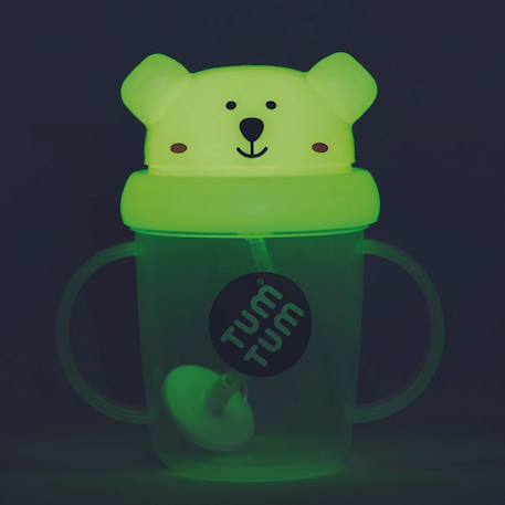 Tasse anti fuite + paille lestée ours polaire phosphorescent - v3 Jaune 4 - vertbaudet enfant 