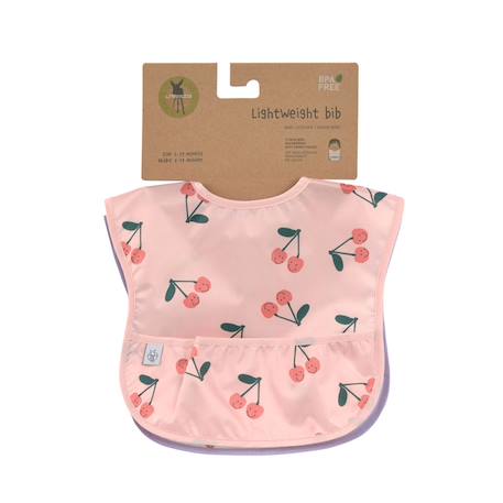 Lot de 2 bavoirs à poche happy fruits cerise Multi-coloured 5 - vertbaudet enfant 