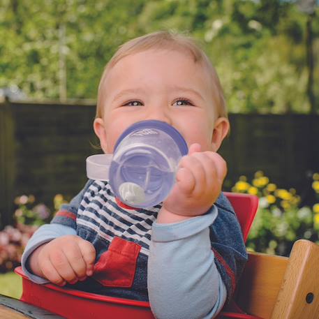 Grande tasse anti fuite + paille lestée chouette -300 ml Violet 2 - vertbaudet enfant 