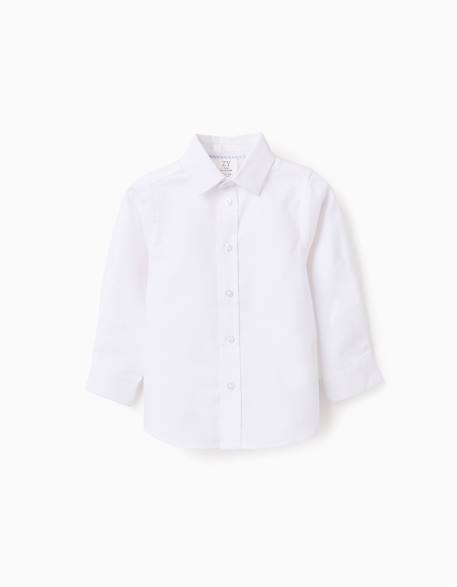 Chemise en oxford de coton Blanc+Bleu clair 1 - vertbaudet enfant 