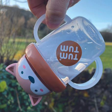 Tasse anti fuite + paille lestée renard - v3 Marron 5 - vertbaudet enfant 