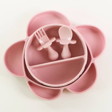 Coffret repas en silicone ventouse 4 pièces Rose 2 - vertbaudet enfant 