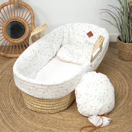 Habillage de couffin en coton sidonia Sidonia, beige, écru, blanc 6 - vertbaudet enfant 