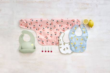 Bavoir en silicone - happy fruits citron Vert 3 - vertbaudet enfant 