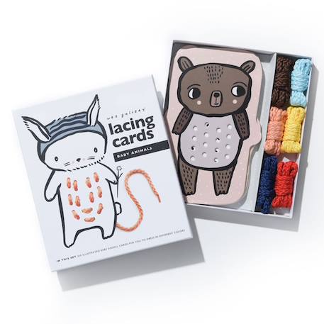 Cartes de laçage - bébés animaux Multi-coloured 1 - vertbaudet enfant 