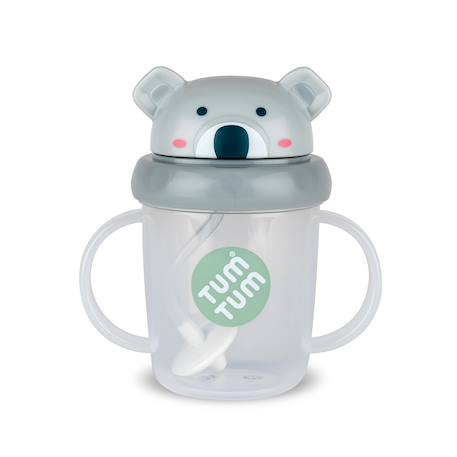 Tasse anti fuite + paille lestée koala - v3 Vert 1 - vertbaudet enfant 