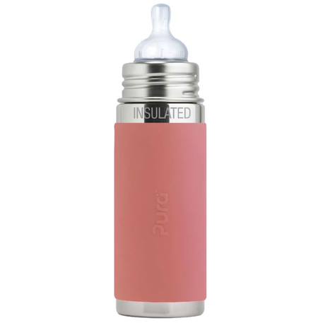 Biberon isotherme en inox 260 ml - vieux rose Rose 1 - vertbaudet enfant 