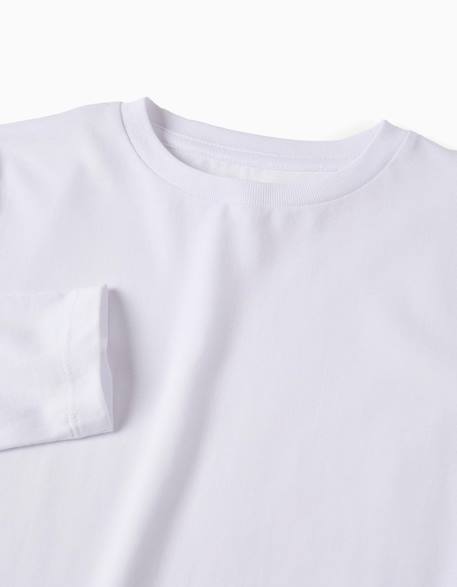 Lot de 2 t-shirts en coton à manches longues Blanc+Bleu foncé+Rouge 3 - vertbaudet enfant 