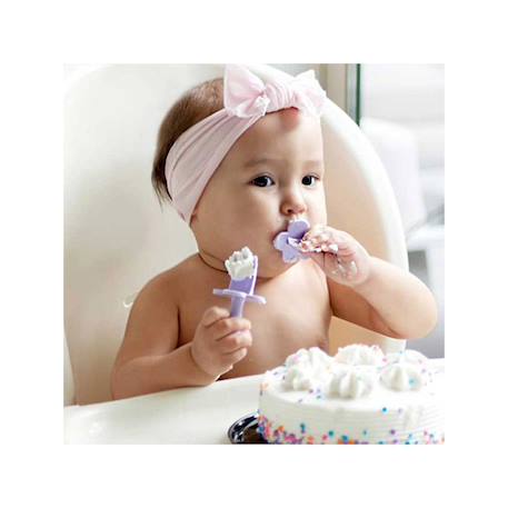 Set de 2 couverts d'apprentissage ergonomiques Rose 2 - vertbaudet enfant 