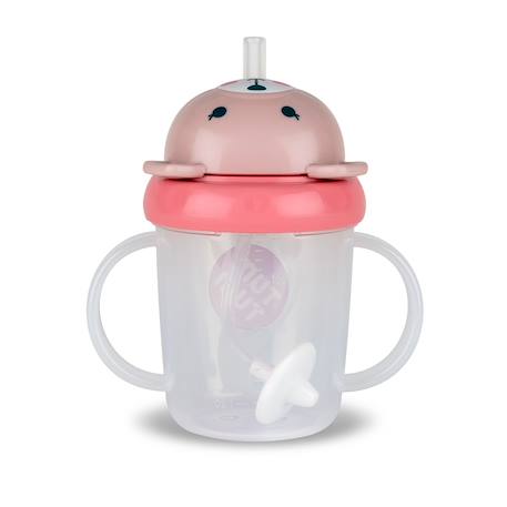 Tasse anti fuite + paille lestée ourson rose - v3 Rose 4 - vertbaudet enfant 