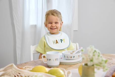 Lot de 5 bavoirs en éponge imperméable 3-18 mois happy fruits citron Bleu 5 - vertbaudet enfant 