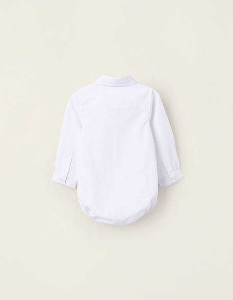 Body-chemise en coton Blanc+Bleu clair 2 - vertbaudet enfant 