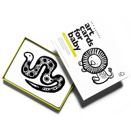 Boîte de 6 cartes imagier en noir et blanc - jungle Multi-coloured 1 - vertbaudet enfant 