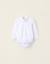 Body-chemise en coton Blanc+Bleu clair 1 - vertbaudet enfant 