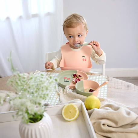 Bavoir en silicone - happy fruits cerise Rose 4 - vertbaudet enfant 
