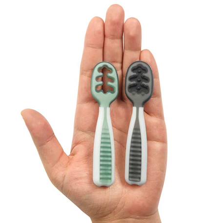 Lot de 2 pré-cuillères gris et vert Multicolore 3 - vertbaudet enfant 