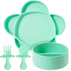 Puériculture-Repas-Coffret repas en silicone ventouse 4 pièces