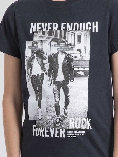T-shirt col rond pur coton jamijel garçon Antra+Bleu marine+Noir 3 - vertbaudet enfant 