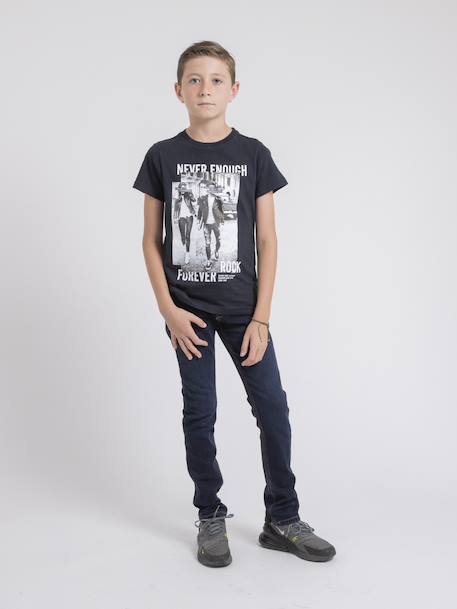 T-shirt col rond pur coton jamijel garçon Antra+Bleu marine+Noir 4 - vertbaudet enfant 