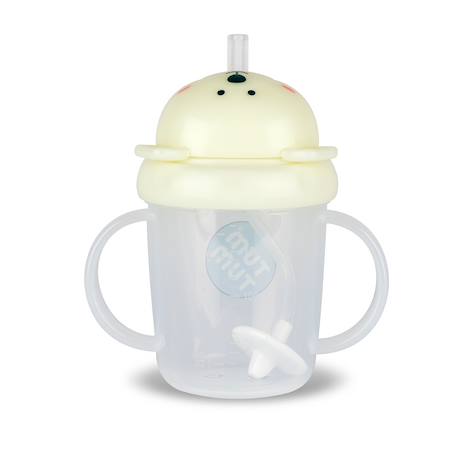Tasse anti fuite + paille lestée ours polaire phosphorescent - v3 Jaune 2 - vertbaudet enfant 