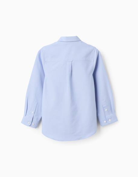 Chemise en oxford de coton Blanc+Bleu clair 5 - vertbaudet enfant 