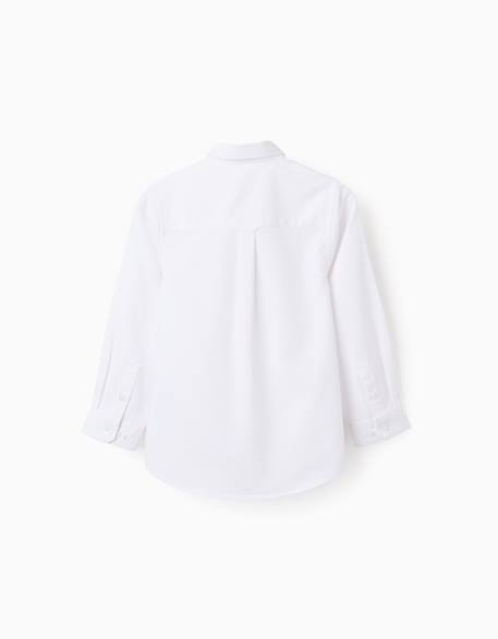 Chemise en oxford de coton Blanc+Bleu clair 2 - vertbaudet enfant 