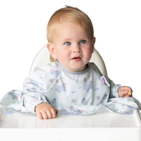 Bavoir manches longues nomade taille unique hippos Bleu 1 - vertbaudet enfant 