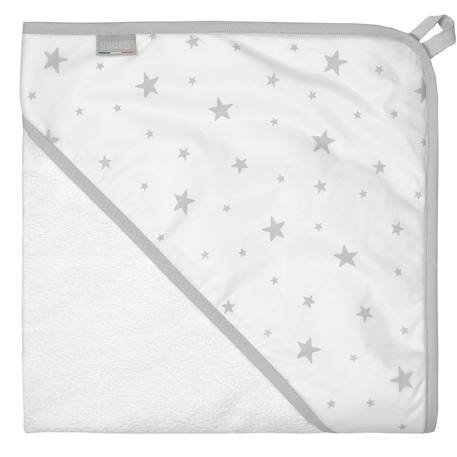 Cape de bain en bambou stella Stella, imprimé étoiles blanc, gris 1 - vertbaudet enfant 
