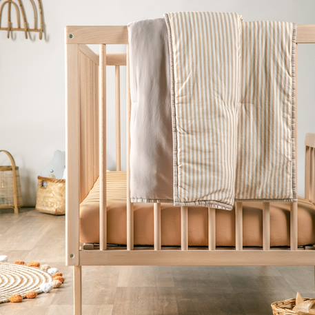 Couverture matelassée faro Rayé ambre+Rayé lin+Rayé peach+Rayé tilleul 1 - vertbaudet enfant 
