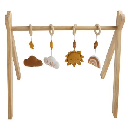 Arche d'éveil bois avec 4 jouets Beige/bleu+Beige/jaune+Beige/rose+Bleu+Ecru/caramel+Jaune+Jaune/vert+Marron+Rose 16 - vertbaudet enfant 