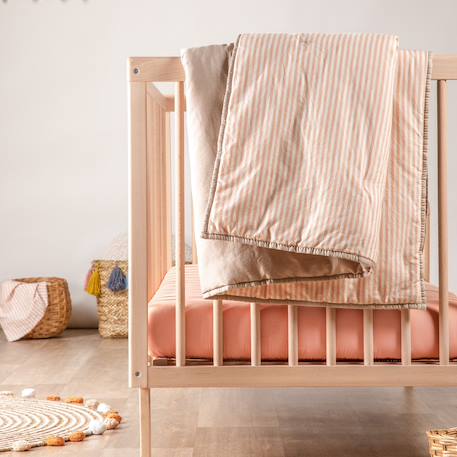 Couverture matelassée faro Rayé ambre+Rayé lin+Rayé peach+Rayé tilleul 13 - vertbaudet enfant 