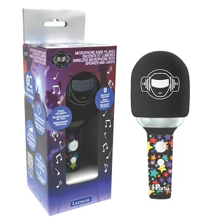 Karaoke microphone bluetooth/sans fil avec effets sonores et lumineux Noir 1 - vertbaudet enfant 